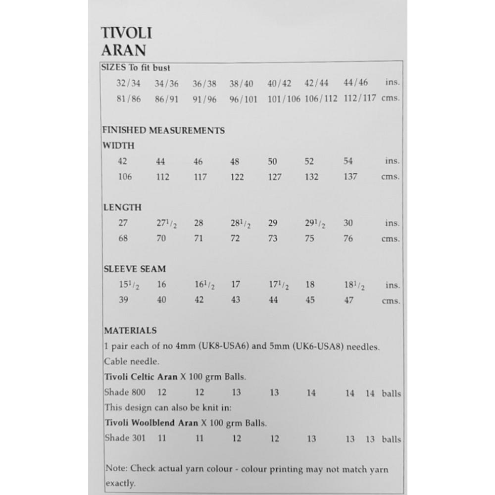 Tivoli Pattern 2440 Unisex Traditional Aran Sweater | Springwools.com ...