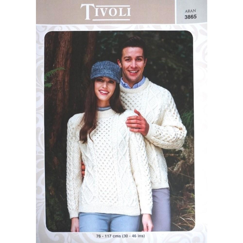 Tivoli Pattern 3865 Traditional IRISH Aran Sweaters