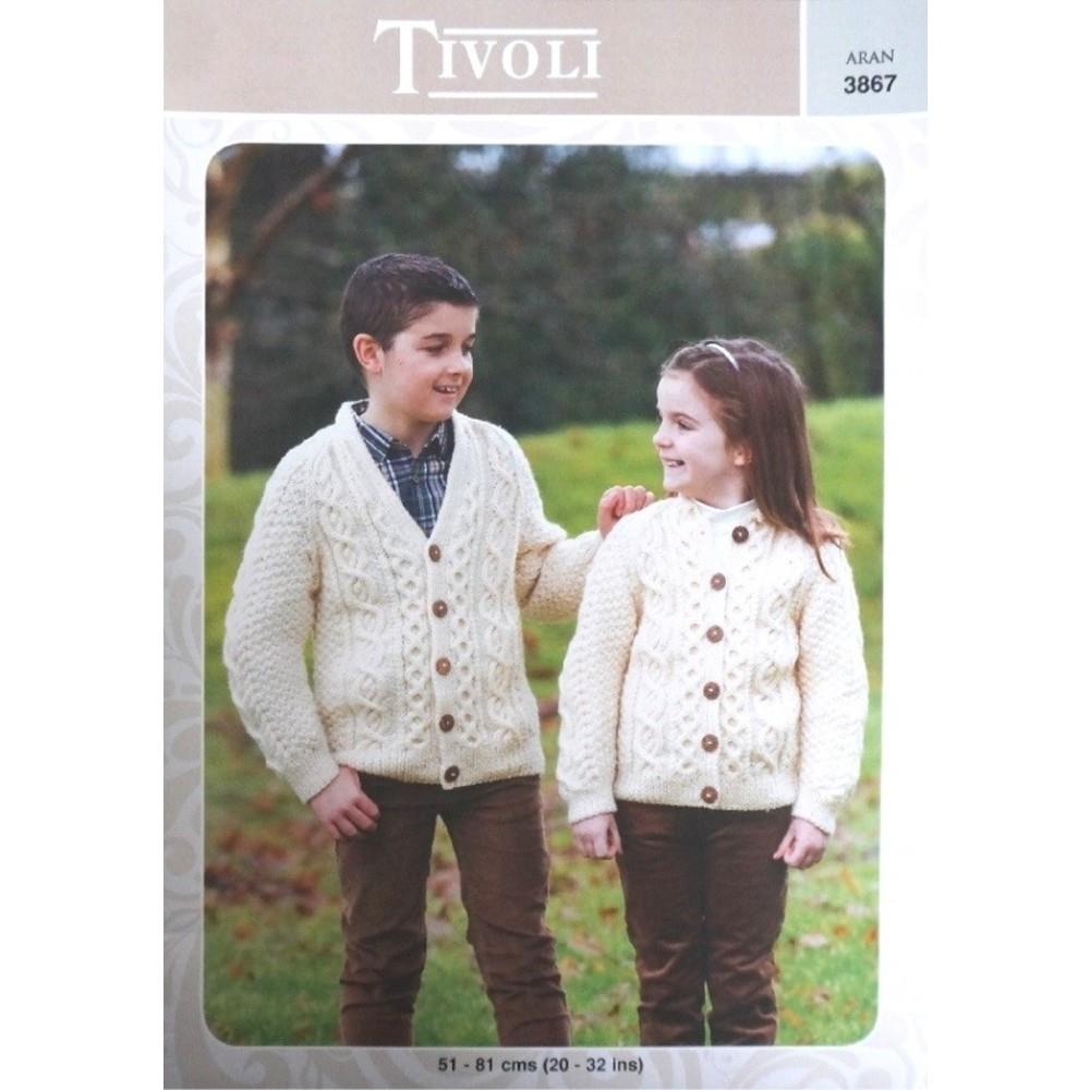 Tivoli Pattern 3867 Children's Aran Cardigans Ireland
