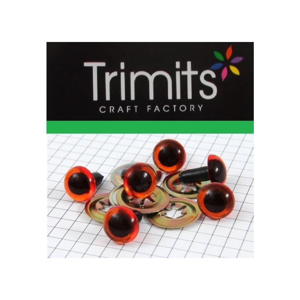 Trimits 10mm Amber Toy Eyes (Safety Eyes) - 3 Pairs