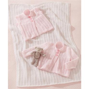 UKHKA 243 Cardigan and Blanket in 4ply