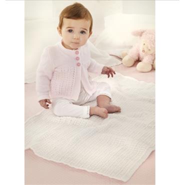 UKHKA 243 Cardigan and Blanket in 4ply