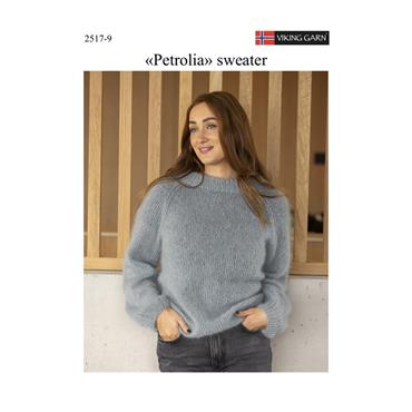 Viking Garn Pattern 2517-9 Petrolia Sweater in Kid Silk