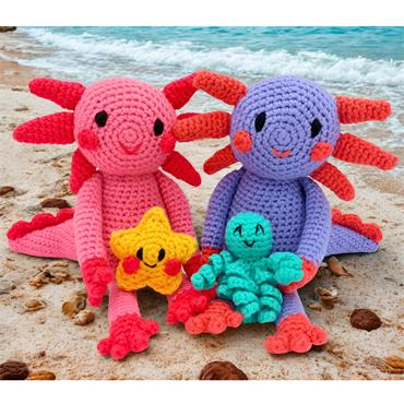 Wee Woolly Wonderfuls Bubbles & Barnacles the Axolotls Crochet Pattern Booklet