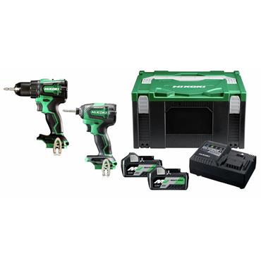 HIKOKI KC18DEJAZ 18V DRILL & IMPACT DRIVER TWIN PACK - DV18DC & WH18DC INC. 2 X 5AH MV BATTERIES