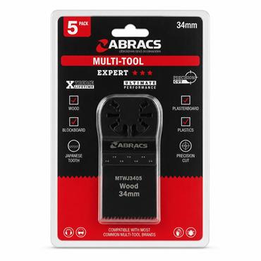 ABRACS 34MM JAPANESE TOOTH MULTI TOOL BLADE FOR WOOD 5PCS