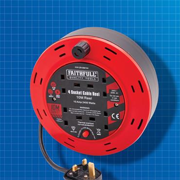 FAITHFULL CABLE REEL 240V 10M 10A
