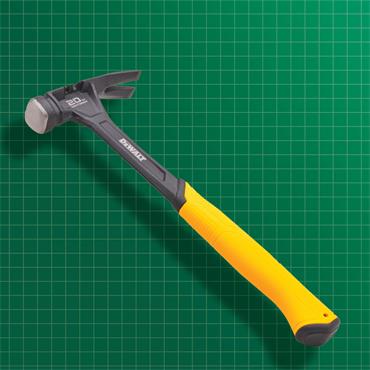 DEWALT CLAW HAMMER 20OZ + 3PC NAIL SET