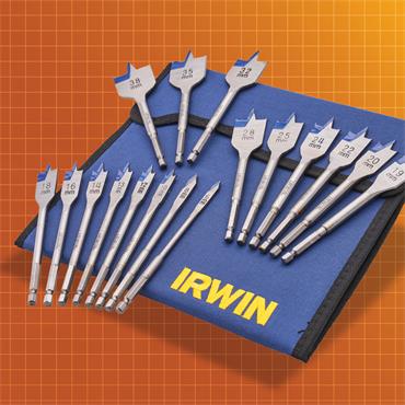 IRWIN 17PC FLAT WOOD BIT SET