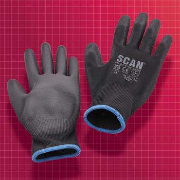 SCAN DIPPED GLOVES X 5 PU