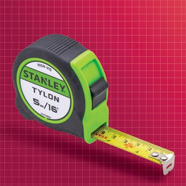 STANLEY HI-VIZ TYLON TAPE MEASURE 5M