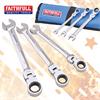 FAITHFULL 6 PIECE RATCHET COMBINATION SPANNER SET