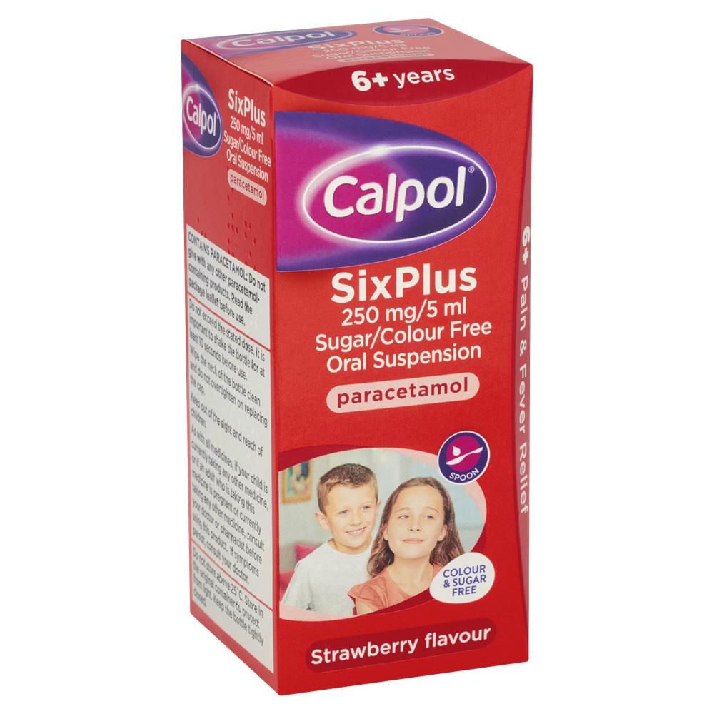 CALPOL SIX PLUS 250MG/5ML SF CF OR SUSP 140ML Rochfords Pharmacy and