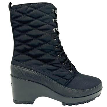 ROCKPORT QUILTED TIE BOOT - BLACK
