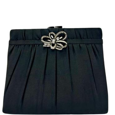 PACOMENA DIAMANTE CLUTCH BAG - BLACK