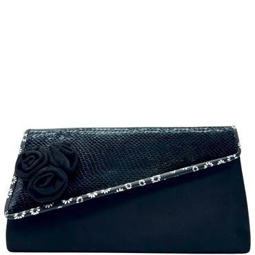 SPONGE CLUTCH BAG - BLACK