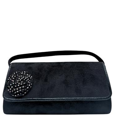 SPONGE CLUTCH BAG - BLACK