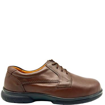 EASY B GTS HAILSHAM 6V TIE SHOE - BROWN LEATHER
