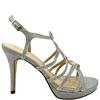 MENBUR LDS HIGH HEEL STRAP SANDAL - SILVER GLITTER