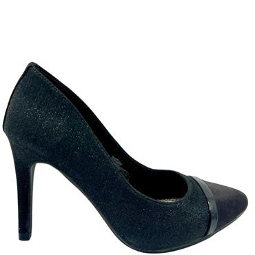 SPROX GLITTER 2TONE HI HEEL COURT - BLACK