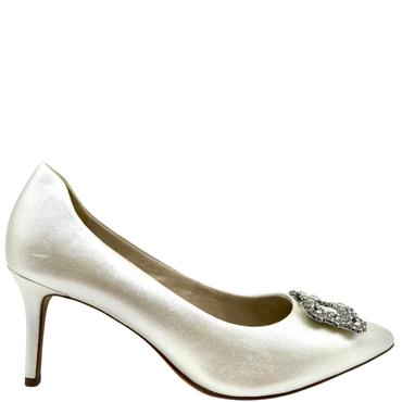 TAMARIS WOMENS POINT TOE COURT SHOE - PEARL