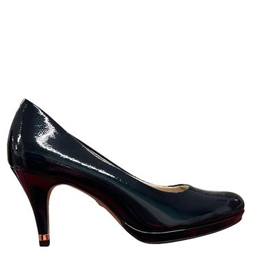 TAMARIS LDS MED HEEL COURT SHOE - NAVY PATENT