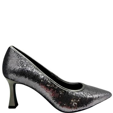 TAMARIS WOMENS POINT TOE COURT SHOE - PEWTER