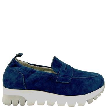 TAMARIS WOMENS CHUNKY SLIP ON LOAFER - NAVY
