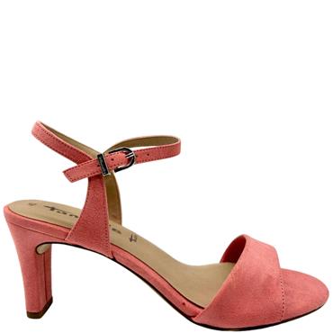 TAMARIS WOMENS ANKLE STRAP SANDAL - FLAMINGO SUEDE