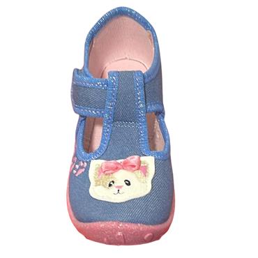 SUPERFIT KIDS T/BAR STRAP  CANVAS SHOES - BLUE ROSE