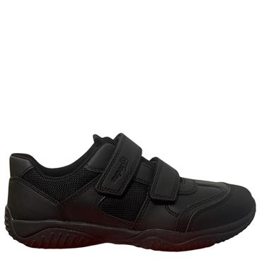 SUPERFIT BOYS VELCRO STRAP SHOE - BLACK LEATHER