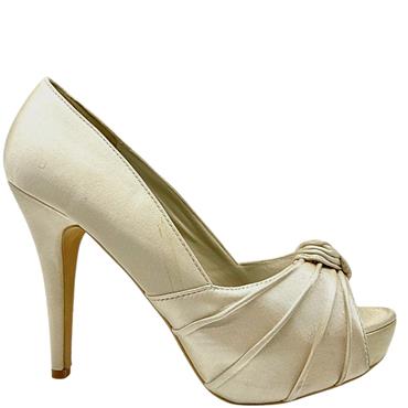 LAURA B PEEPTOE COURT SHOE - IVORY