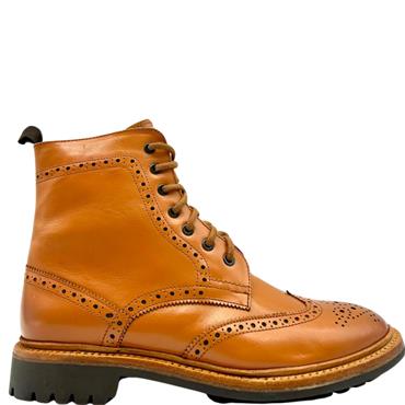 CATESBY BROGUE TIE BOOT - TAN