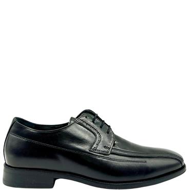 LUISETTI MENS LEATHER STITCH LACE SHOE - BLACK