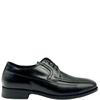 LUISETTI MENS LEATHER STITCH LACE SHOE - BLACK