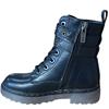 XTI GIRLS ZIP STUD STRAP LACE BOOT - BLACK