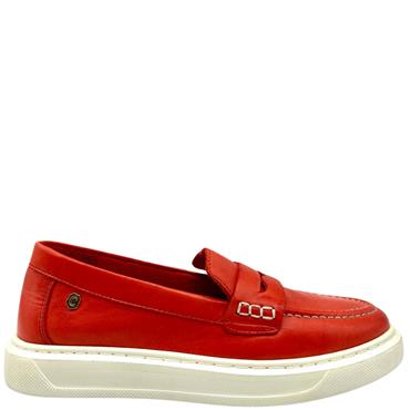 CARMELA WOMENS SLIP ON LOAFER - RED