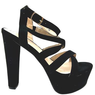 COLOUR CHERIE WOMENS PLATFORM SANDAL - BLACK