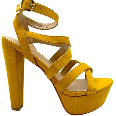 COLOUR CHERIE WOMENS PLATFORM SANDAL - YELLOW
