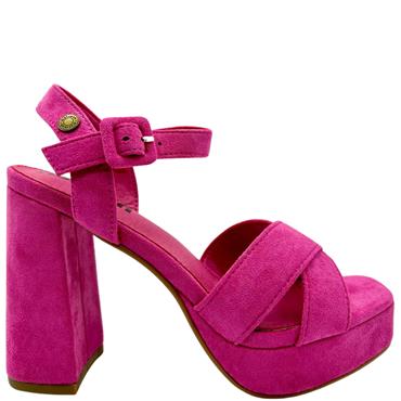 REFRESH WOMENS PLATFORM STRAP SANDAL - FUCHSIA SUEDE