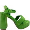 REFRESH WOMENS PLATFORM STRAP SANDAL - GREEN SUEDE