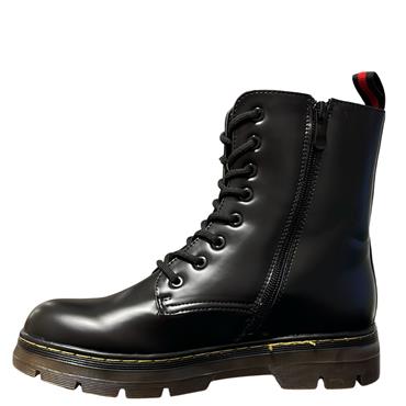 REDZ WOMENS 8 EYE LACE ZIP BOOT - BLACK