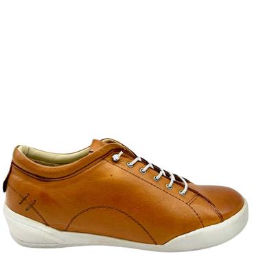 SAFE STEP WOMENS LACE COMFORT SHOE - TAN LEATHER