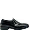 LUISETTI MENS LEATHER STITCH SLIPON SHOE - BLACK