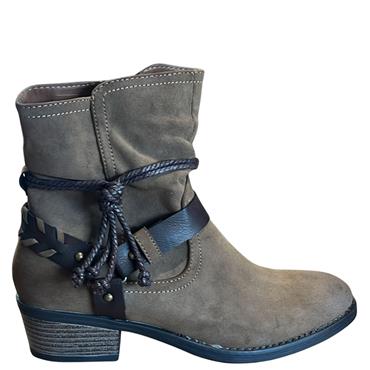 JET 7 WOMENS FUR LINED ZIP ANKLE BOOT - MARRON