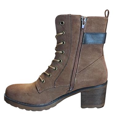 JET 7 WOMENS ZIP LACE ANKLE BOOT - CAMEL