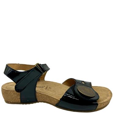 NEW DRESS STUD VEL STRAP SANDAL - BLACK PATENT