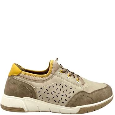 RELIFE WOMENS CORD SLIP ON TRAINER - TAUPE
