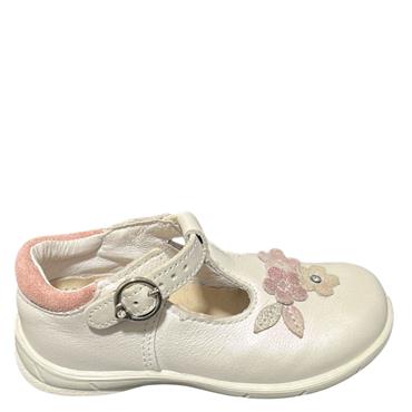 RICOSTA FLOWER T/BAR SHOE - WHITE