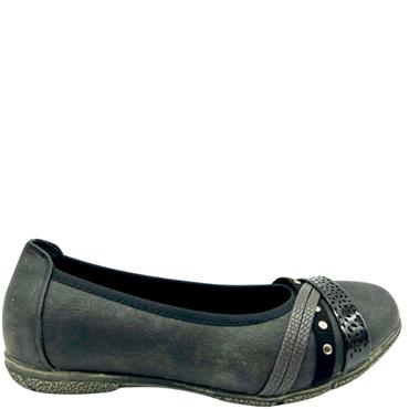 JANE KLAIN LDS STUD STRAP POMP - BLACK